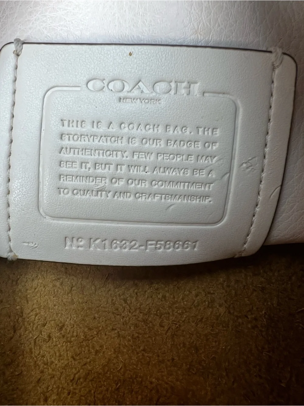 Coach Derby Crossbody Bag Style F58661 in Chalk Pebbled Leather